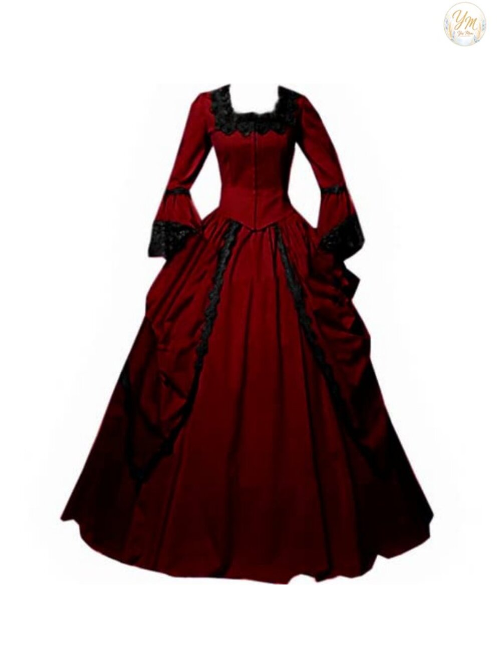 Victorian Marie Antoinette Ball Gown Dress Women Lace Costume Cosplay Poplin